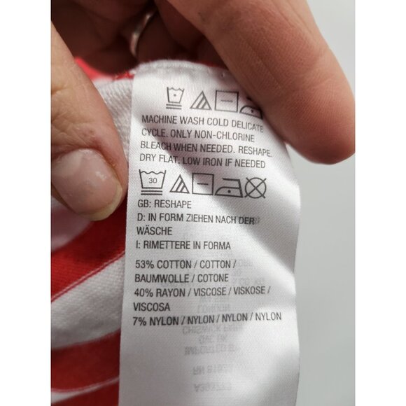 Susan Graver Sweater Womens Small White Red Striped 3/4 Sleeve Casual Preppy - Picture 4 of 6